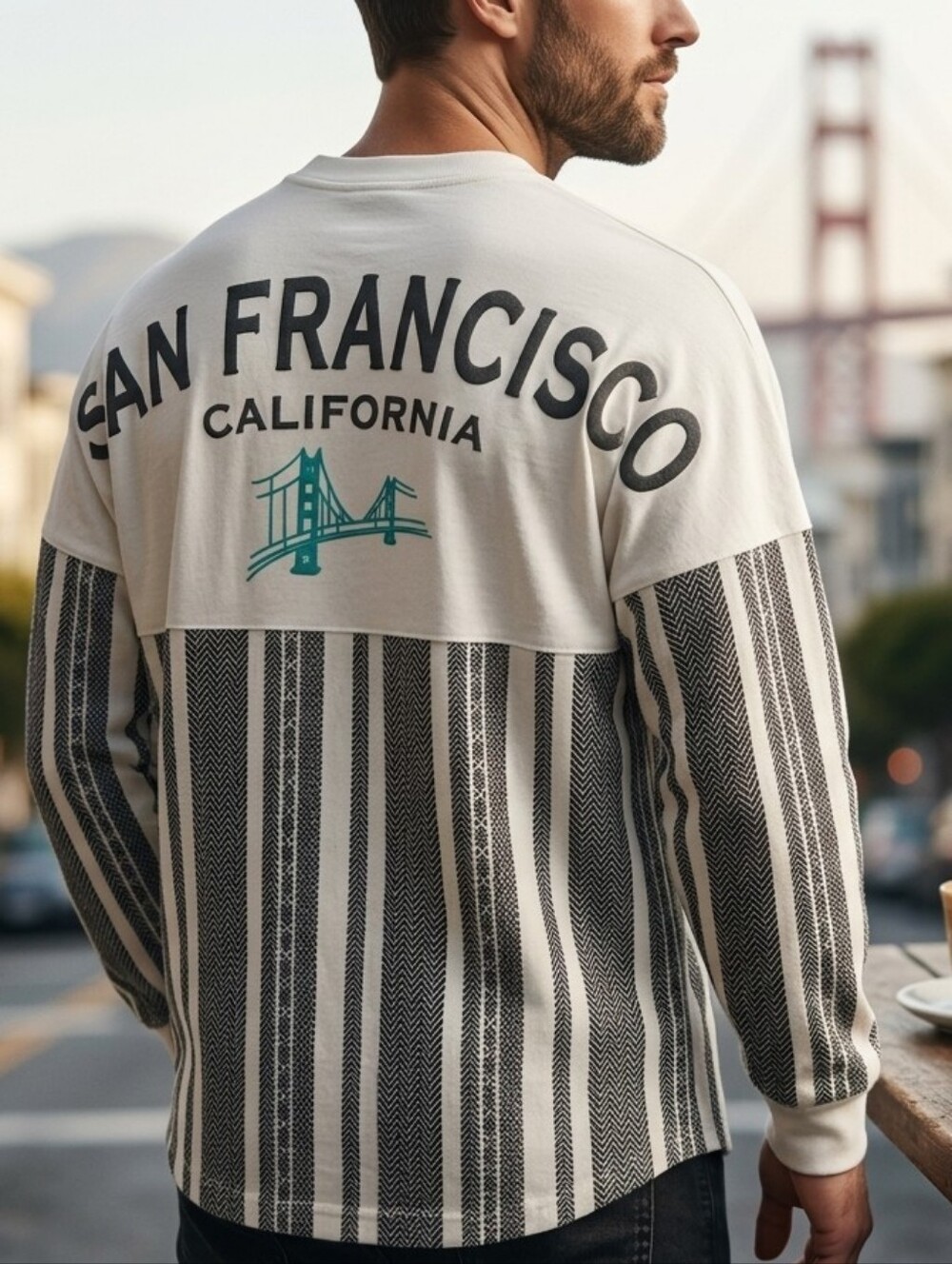 Spirit Jersey San Francisco California XL Puff Print Black White Tribal Striped
